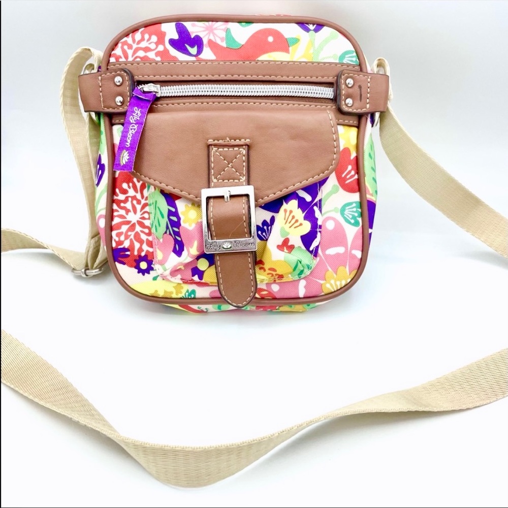 Lilly Bloom bright bold floral print casual cross - Picture 1 of 5
